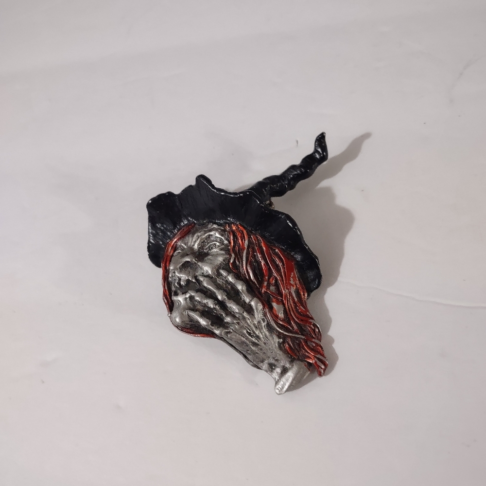 Rare JJ signed Witch Brooch Colored Detailed  2.5" Vintage Jonette Jewelry